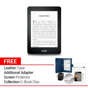 Kindle Voyage - 4 GB - Hitam + Gratis Leather Case + Adapter + Screen Protector + Ebook Disc  