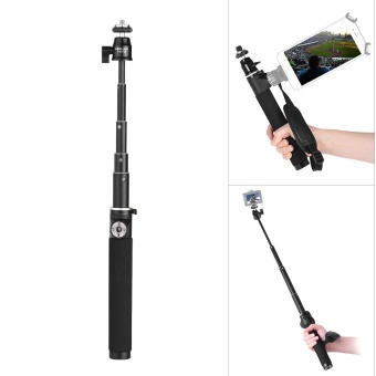 Gambar KINGJOY H100D 63 Extendable Selfie Stick Extension Pole Rod Aluminum Alloy with 1 4\