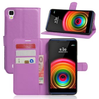 Gambar Leather Flip Cover Protective Case For LG X Power (Purple)   intl