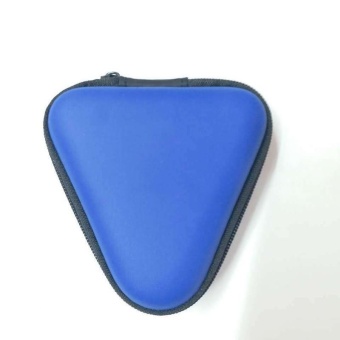 Gambar Leather Flip Type Triangle Box Earphone EVA Storage Box Blue   intl