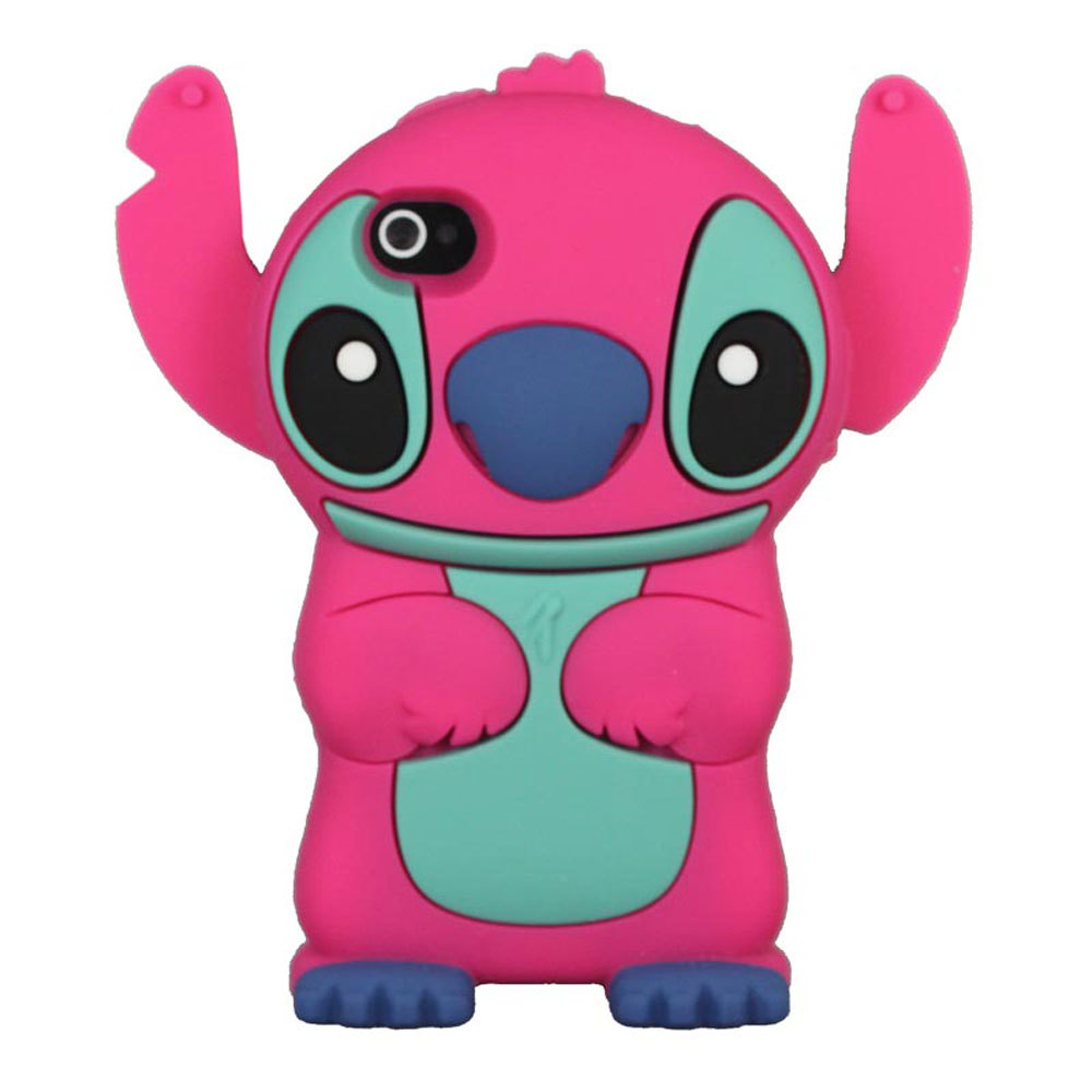 Online Murah Leegoal Hot Pink Lucu 3D Stitch Dengan Karet Silikon