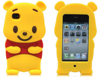 Gambar Leegoal kuning Winnie The Pooh Bear Case silikon lembut cocok untuk iPhone 4 4S   International