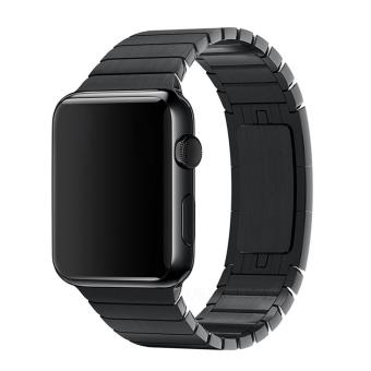 Gambar leegoal Stainless Steel Watchband + Adapters For 42mm For IWatchApple Watch Sport Edition Wrist (Black)