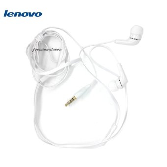 Gambar Lenovo Headset   Hansfree   Earphone Stereo Audios Perfect Voice HD Putih   Original