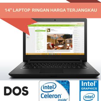 Lenovo Ideapad IP110 14IBR 7QID - Intel Celeron N3160 - RAM 2GB – 1TB - 14" – DVD RW - DOS – Hitam  