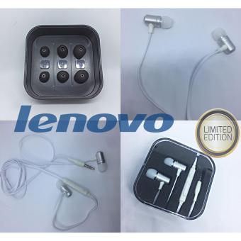 Gambar Lenovo Original Earphone Big Bass Generation Handsfree HeadsetLimitid Edition White Silver