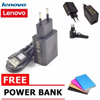 Gambar Lenovo Travel Charger Micro USB 2 A Original Hitam Free Power bank slim