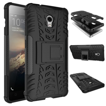 Gambar Lenovo Vibe P1 Case, Kunpon Tire Kickstand Stand Hybrid ToughRugged Armor Outdoor Style Dual Layer Slim Fit PC + TPU ProtectiveShell Back Case Cover for Lenovo Vibe P1   Black   intl