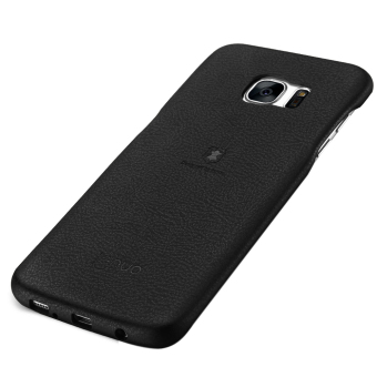 Gambar Lenuo kasus kulit asli elegan PU belakang PC penutup pelindung untuk Samsung Galaxy S7 Edge g9350 (hitam)   Int   L