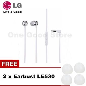 Gambar LG G3 Headset Original LE530 QuadBeat2 Handsfree   Headphone   Headset for LG G2   G3 Nexus 5   Optimus G pro   White + Free Earbust