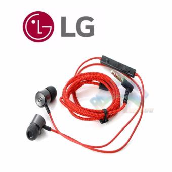Gambar LG Quadbeat 3 Handsfree With Mic   Volume Control   Headset LGG5   Earphone For All Phone Model Stereo Original   Merah
