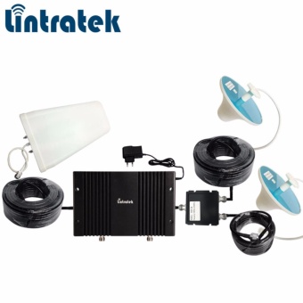 Gambar Lintratek KW23F GWL 70dB Gain GSM 900 3G 2100 4G LTE 2600 Band 7Tri Band Mobile Phone Signal Booster Amplifier 23dBm MGC PowerSignal Repeater Black Color   intl
