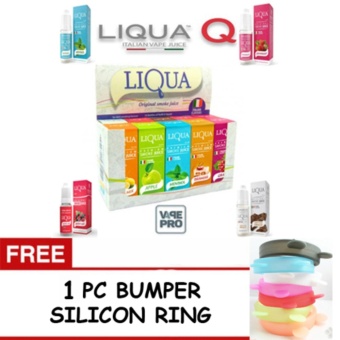 Gambar Liqua Original Smoke Juice E Liquid Cairan Rokok Elektrik Vape   6 Botol + FREE 1 PC Bumper Silicon
