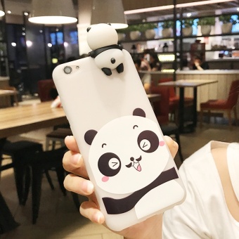 Gambar Lovely Cute Catoon Animal Panda Case 3D Lay Chubby Panda Doll Toy Candy TPU Back Cover for OPPO A57   A39 with Lanyard   intl