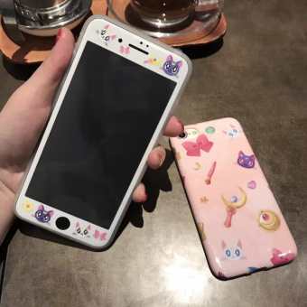 Gambar Luna iphone6s 6 plus 7plus cat full screen steel film protective shell