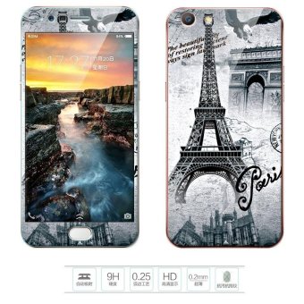 Gambar Luxury 3D Painting Front+Back Full Case Cover Color Tempered GlassCase For OPPO A57 5.2\