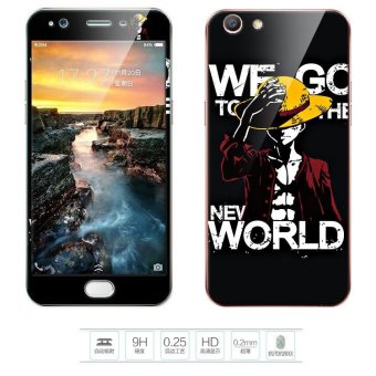 Gambar Luxury 3D Painting Front+Back Full Case Cover Color Tempered GlassCase For OPPO A57 5.2\