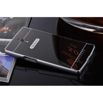 Gambar Luxury Anti scratch Ultra thin Mirror Metal Aluminum Frame Case for Oppo Find 7(Black)   intl