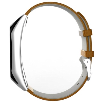 Luxury Leather Replacement Band Strap +Metal Case For Xiaomi Mi Band 2 - Intl September 2018 - 2 Luxury Leather Replacement Band Strap +Metal Case For Xiaomi Mi Band 2 - intl - 2
