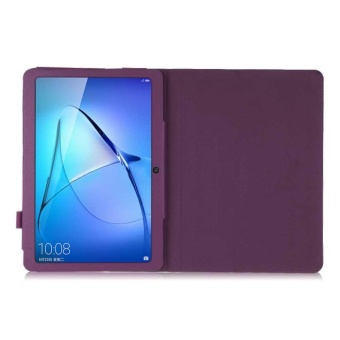 Gambar Luxury Litchi Pattern PU Leather Rotating Folio Stand Cover SkinFor Huawei Media T3 9.6 Inch Tablet Protetive Case (Purple)   intl