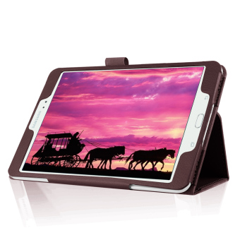 Lychee Skin Leather Smart Cover For Samsung Galaxy Tab S2 8.0 T715 T710 (Brown) Juni 2018 - 5 Lychee Skin Leather Smart Cover for Samsung Galaxy Tab S2 8.0 T715 T710 (Brown) - 5