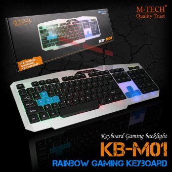 Gambar M Tech 01 USB Gaming Keyboard Rainbow LED   Putih