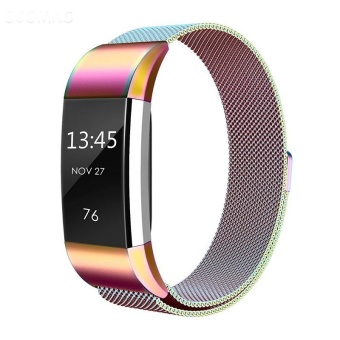 Gambar Magnetic Milanese Stainless Steel Strap Wristband for Fitbit Charge2 Watch Band ColorMulticolor SizeColorful   intl