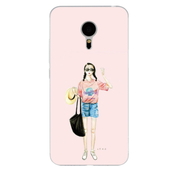 Gambar MEIZU Mx4 MX5 MX6 Jepang Dan Korea Selatan Merah Muda Perempuan Amerika Serikat Gadis Lanyard Soft Shell