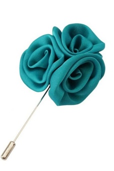 Gambar Men Brooch Pin Lapel Silk Rose Flower Daisy Blue   intl