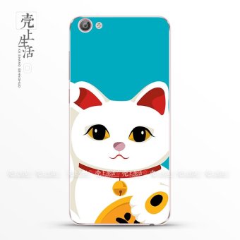 Gambar Meng Cinta VivoX6 7plus Kartun Transparan Dapat Beruntung Kucing Handphone Shell Pelindung Lengan