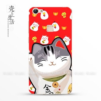 Gambar Meng Cinta VivoX6 7plus Kartun Transparan Dapat Beruntung Kucing Handphone Shell Pelindung Lengan