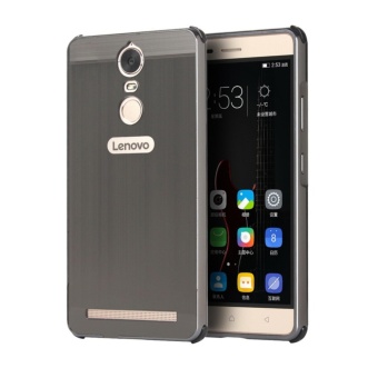 Gambar Metal Bumper And Wire Drawing PC Back Cover For Lenovo K6 Note(Black)   intl