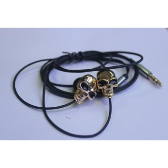 Gambar Metal Headphones Ear Style Subwoofer Phone Headset metal skeletonheadphones gold   intl