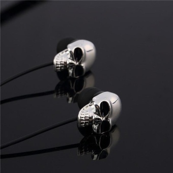 Gambar Metal Headphones Ear Style Subwoofer Phone Headset metal skeletonheadphones silver   intl