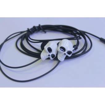 Gambar Metal Headphones Ear Style Subwoofer Phone Headset metal skeletonheadphones white   intl