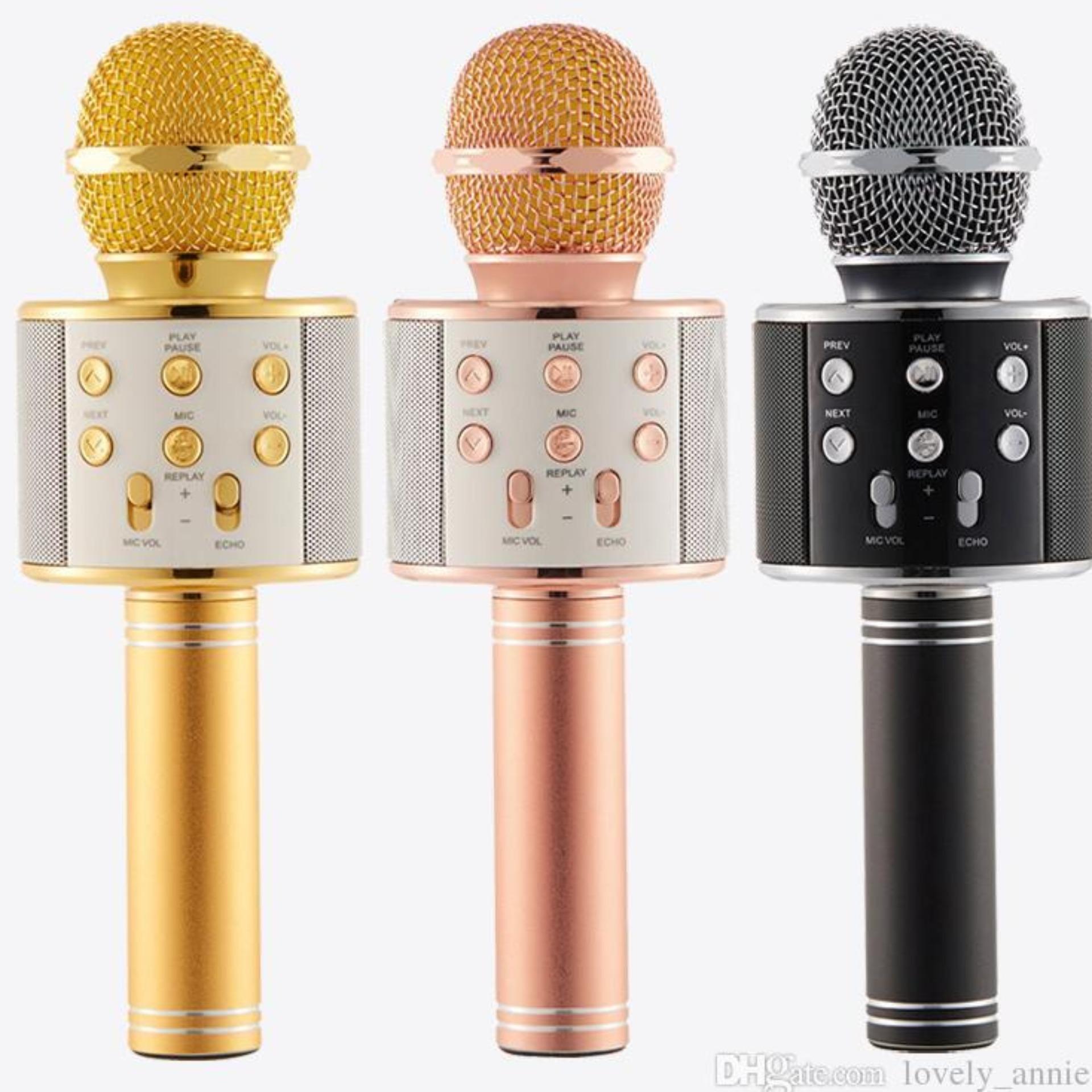 MIC Smule Karaoke Portable WS-858 Bluetooth Wireless Microphone Speaker USB