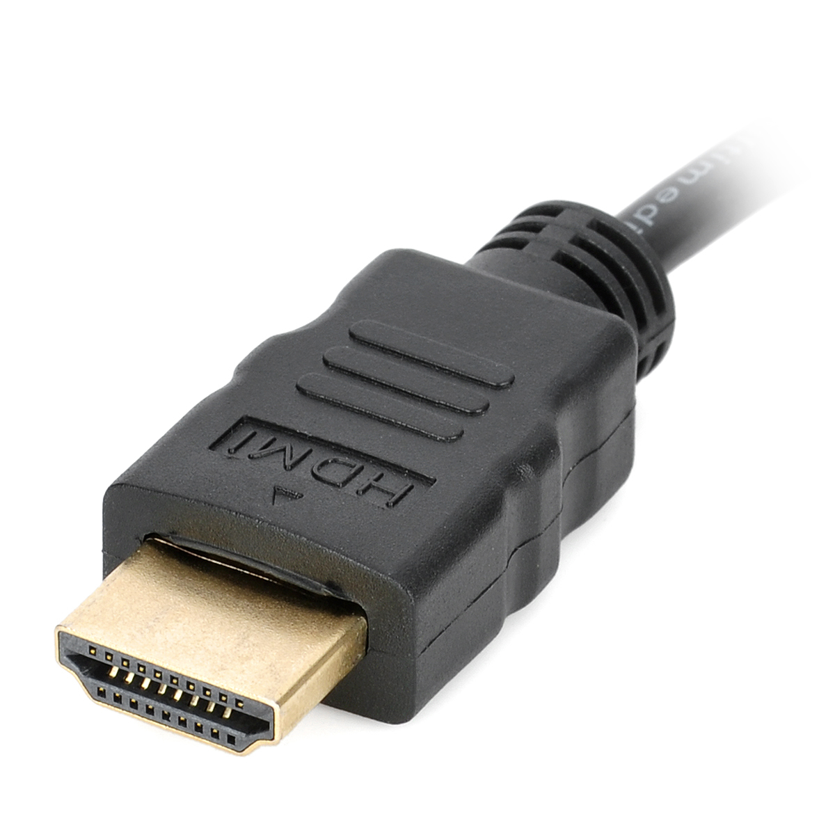Micro HDMI ke HDMI kabel koneksi hitam .