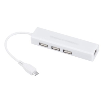 Micro USB Ke Jaringan LAN Ethernet RJ45 Adapter dengan 3 Port USB 2.0 HUB Adaptor-
