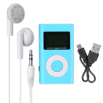Gambar Mini USB MP3 Music Media Player LCD Screen Support 32GB Micro SD TF Card Slot Blue   intl