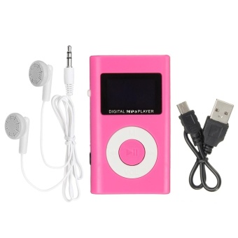Gambar Mini USB MP3 Music Media Player LCD Screen Support 32GB Micro SD TF Card Slot Pink   intl