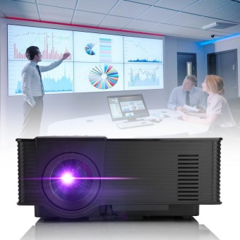 Gambar Mini WiFi Smart Projector LED 1500ANSI LM 800*480 VGA Home TheaterAndroid Black White UK   intl