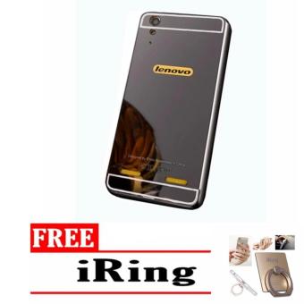 Gambar Mirror Case Chrome Bumper sleding lenovo k3 note a6000 lenovo a6010hitam + iring stand