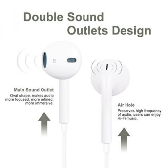 Gambar MODATUI Apple Premium Earphones Headphones Earbuds with Stereo Microphone and Remote, the Best Control for iPhone 6S 6 6S Plus 6 Plus SE 5 5C 5S, iPad iPod Nano 7 iPod Touch   White   2 Piece   intl