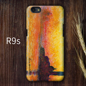 Gambar MONET oppor9s retro buram penurunan Drop seni cangkang keras shell telepon