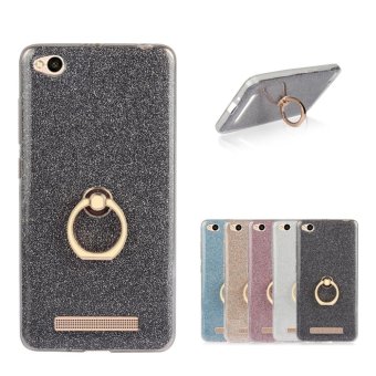 Gambar Mooncase Case For Xiaomi Redmi 4A Glitter Bling Prints Flexible Soft TPU Protective Case Cover with Ring Holder Kickstand Black   intl