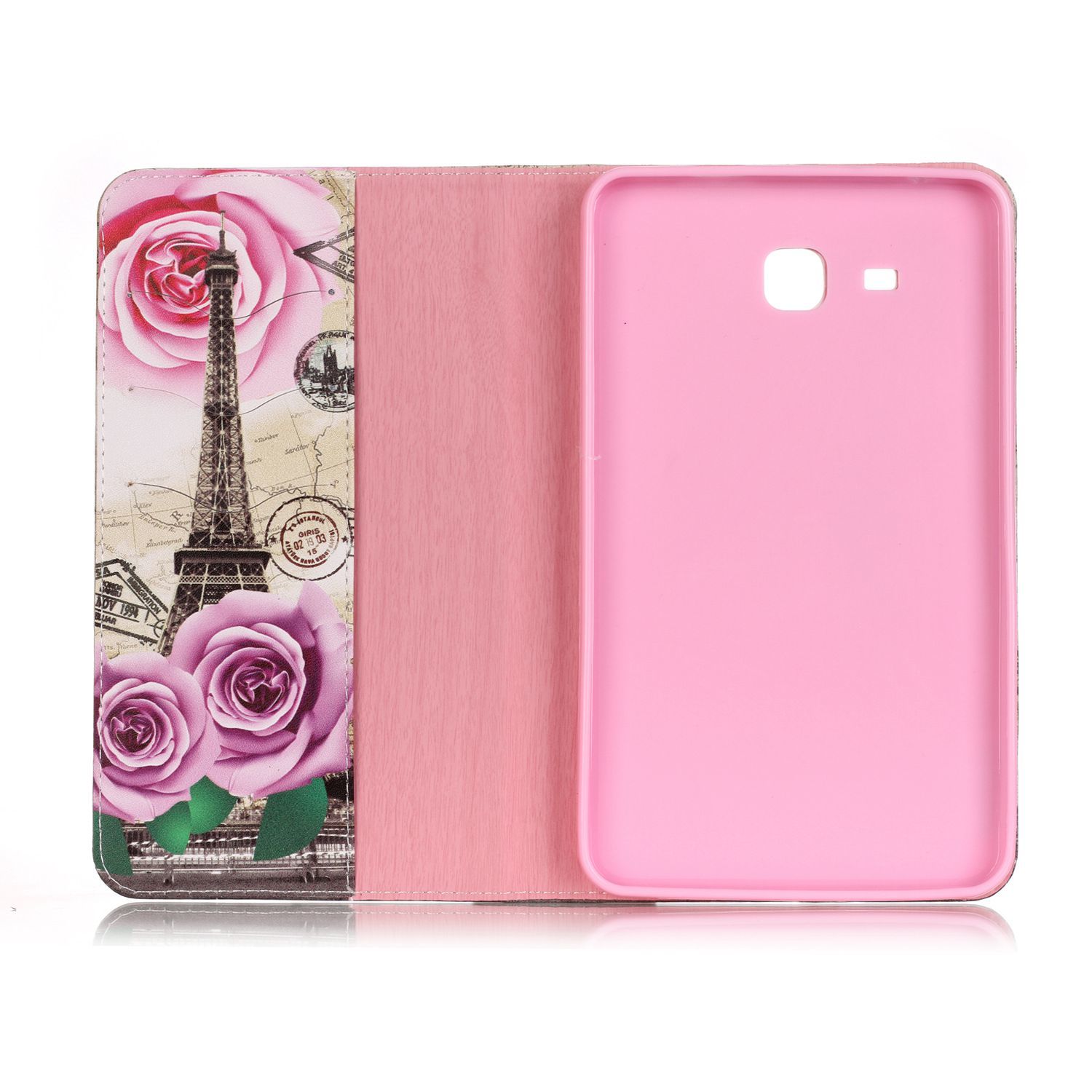 Moonmini PU kulit dompet lipat penutup slot kartu kasus untuk stanSamsung Galaxy Tab .