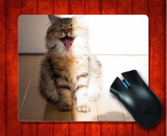 Gambar MousePad Yawning Cat79 Animal for Mouse mat 240*200*3mm Gaming MicePad   intl