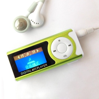 Gambar MP3 Player Support 16GB Micro SD TF Card USB Clip Mini LED Portable LCD Green   intl