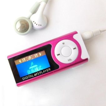 Gambar MP3 Player Support 16GB Micro SD TF Card USB Clip Mini LED PortableLCD Pink   intl