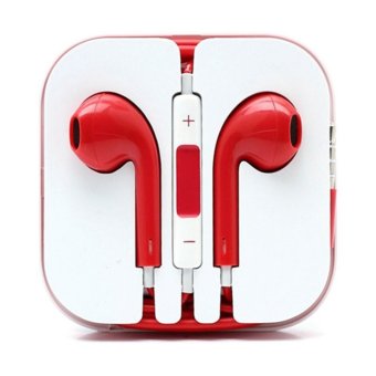 Gambar MR Handsfree For Headset   Earphone Original For All iPhone ModelStereo   Merah